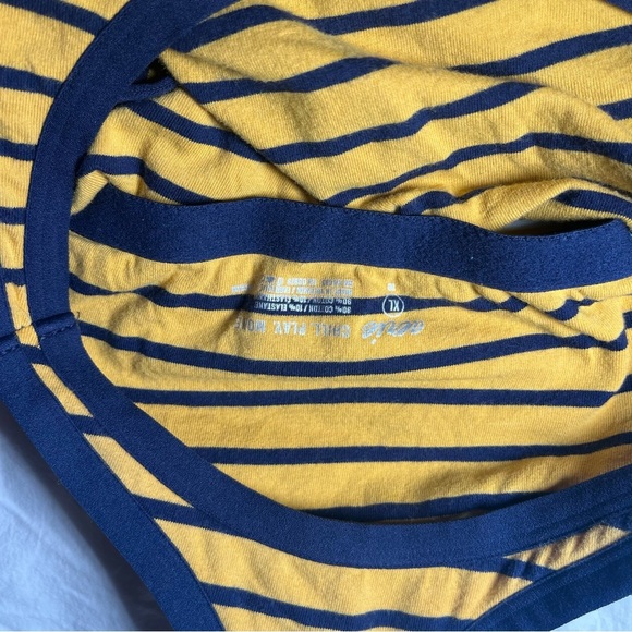 Aerie Yellow and Navy Striped Tank cropped Top size XL - Picture 3 of 6
